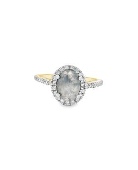 Oval S+P Halo Ring Yellow
