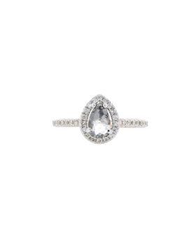 Diamond Halo Pear Ring Rose