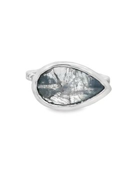 E-W S+P Pear Ring White