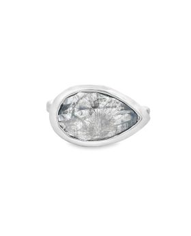 E-W S+P Pear Ring White