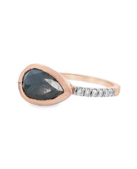 E-W S+P Pear Ring Rose