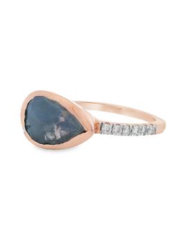 E-W S+P Pear Ring Rose
