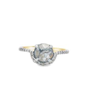 Half Halo S+P Diamond Ring Yellow #2