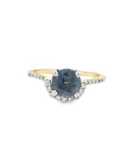 Half Halo S+P Diamond Ring Yellow #2