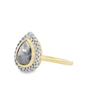 Halo Pear S+P Ring Yellow