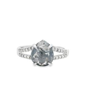Split Shank S+P Pear Ring
