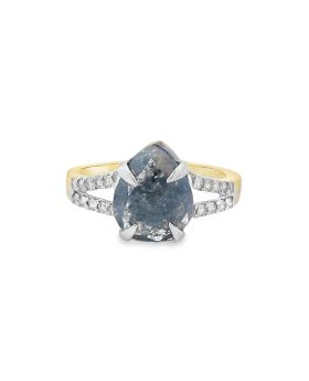 Split Shank S+P Pear Ring Yellow