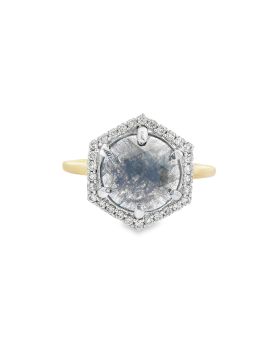 Hexagon Halo S+P Ring Yellow