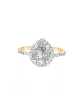 Pear Halo S+P Ring Yellow