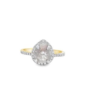 Pear Halo S+P Ring Yellow