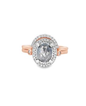Oval Halo S+P Set Rose