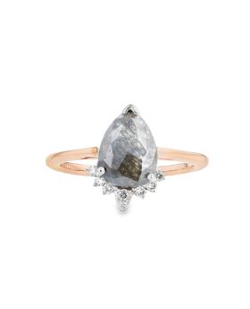 Crown Pear S+P Ring Rose