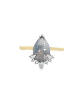 Crown Pear S+P Ring Yellow