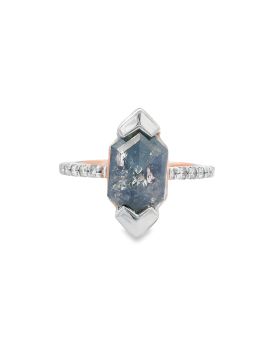 Long Hex S+P Ring Rose