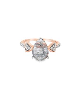 Geometric Pear S+P Ring Rose