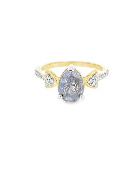 Geometric Pear S+P Ring Yellow