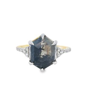 Geometric Hex S+P Ring Yellow