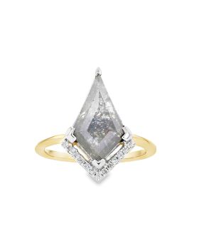 Half Halo Kite S+P Ring Yellow