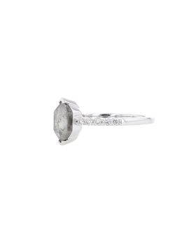 Petite Long Hex S+P Ring