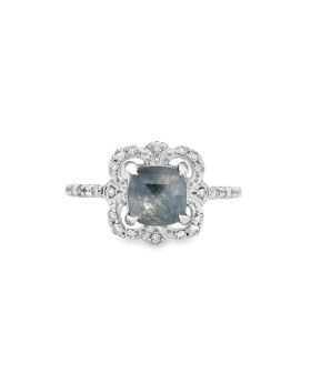 Ornate Cushion S+P Ring