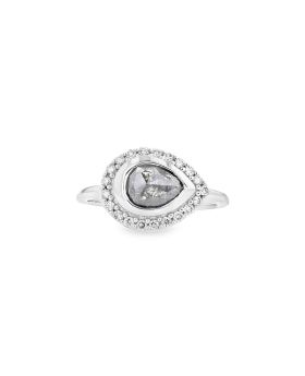 Halo E-W Pear Ring