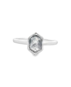 Bezel Long Hex S+P Ring