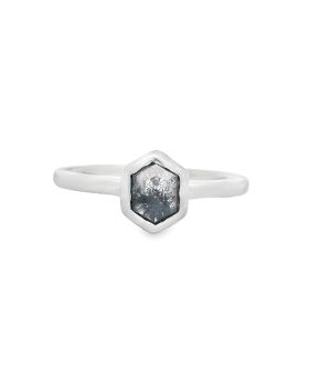Bezel Long Hex S+P Ring