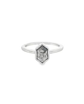 Bezel Long Hex S+P Ring