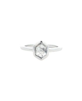 Bezel Long Hex S+P Ring