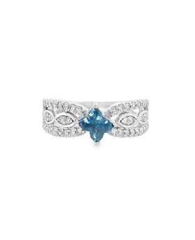 Script Blue S+P Ring