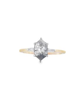 Long Hex Baguette S+P Ring Yellow