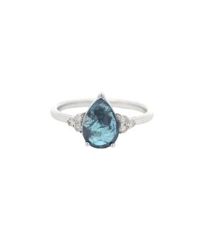 Triad Blue S+P Pear Ring
