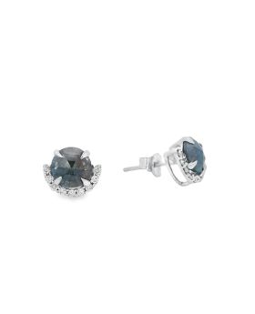 Half Halo S+P Round Earring