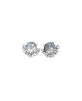 Half Halo S+P Round Earring Rose