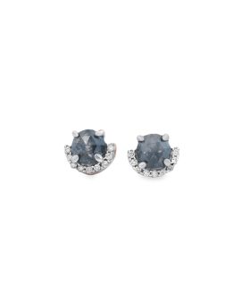 Half Halo S+P Round Earring Rose