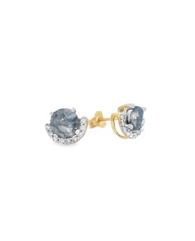 Half Halo S+P Round Earring Yellow